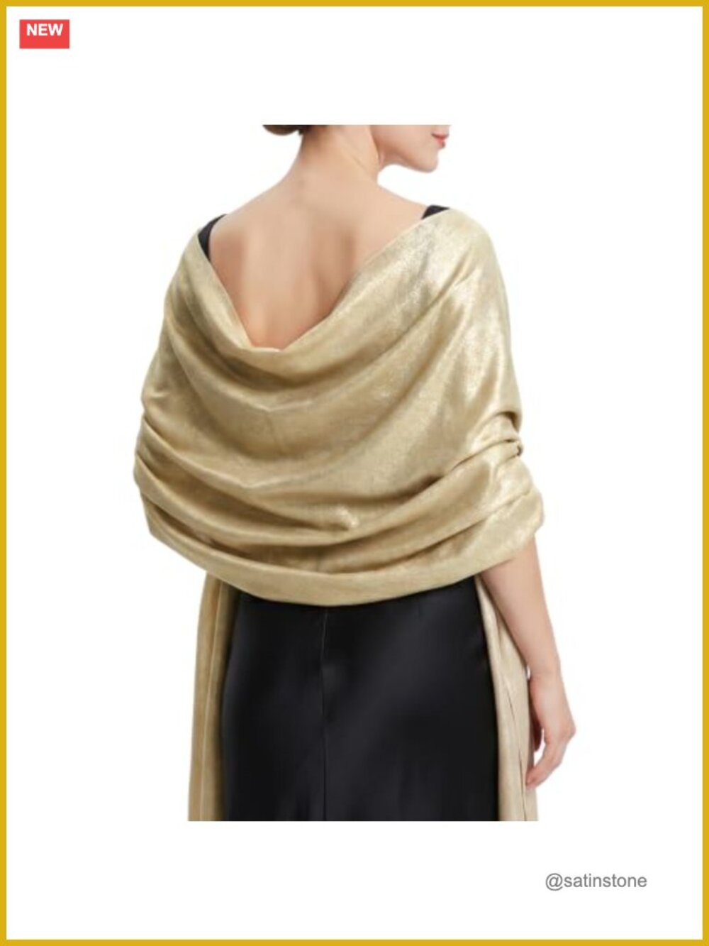 Sparkling Metallic Reversible Shawl Wrap for Evening Dresses Scarf